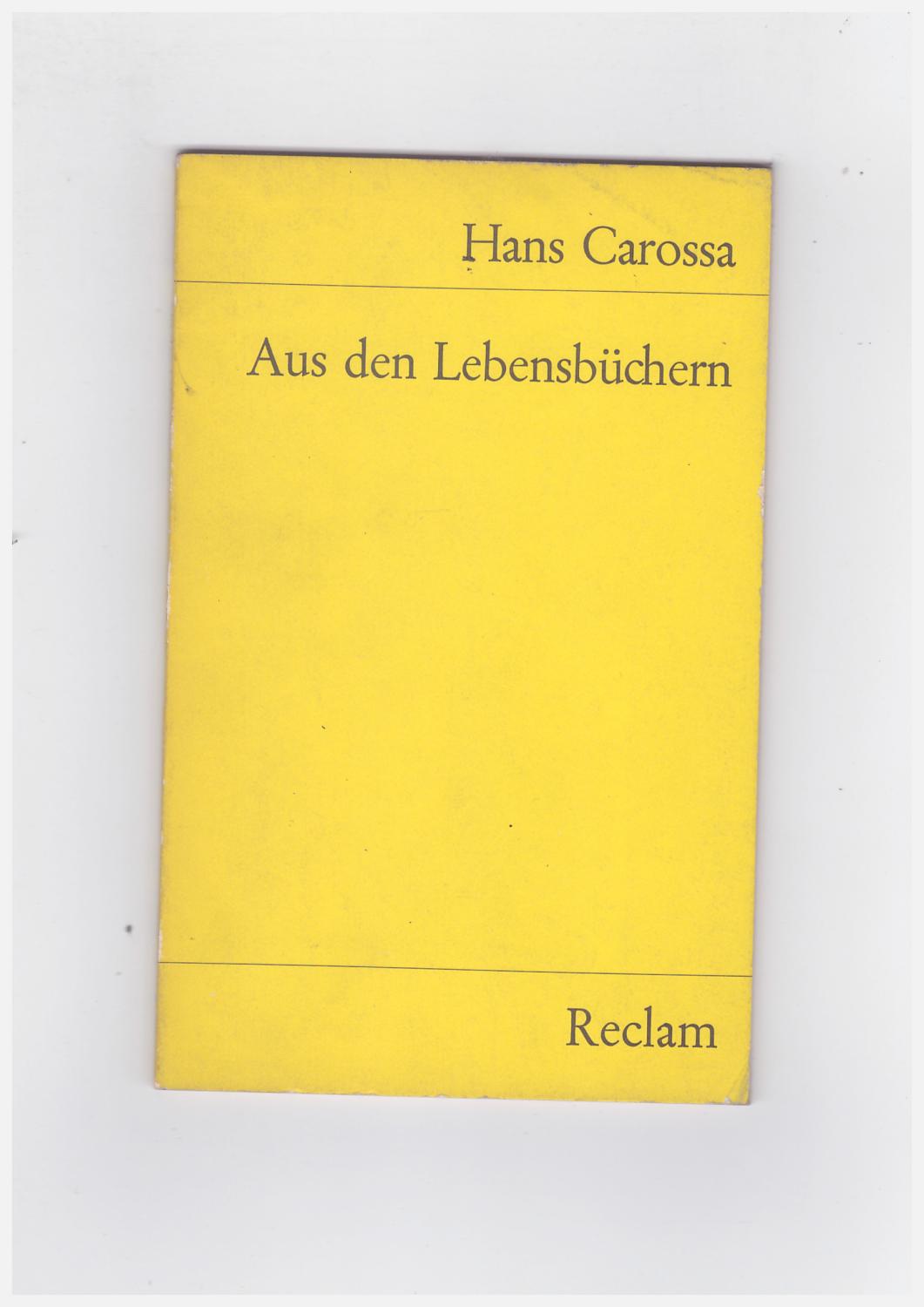 Copertina libro Aus den Lebensbuchern