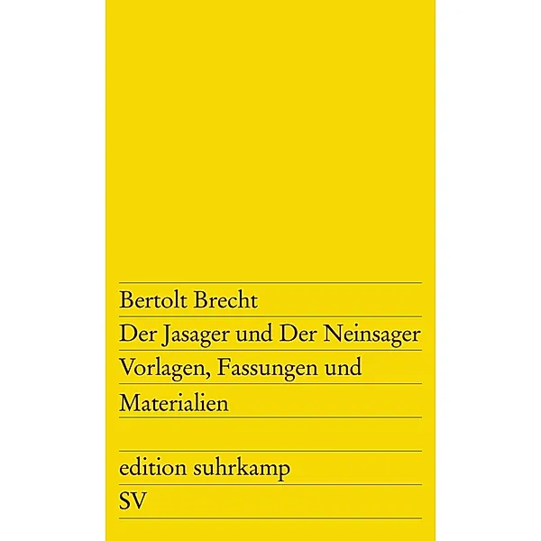 Copertina libro Der Jasager und der Neinsager Vorlagen,Fassungen und Materialien