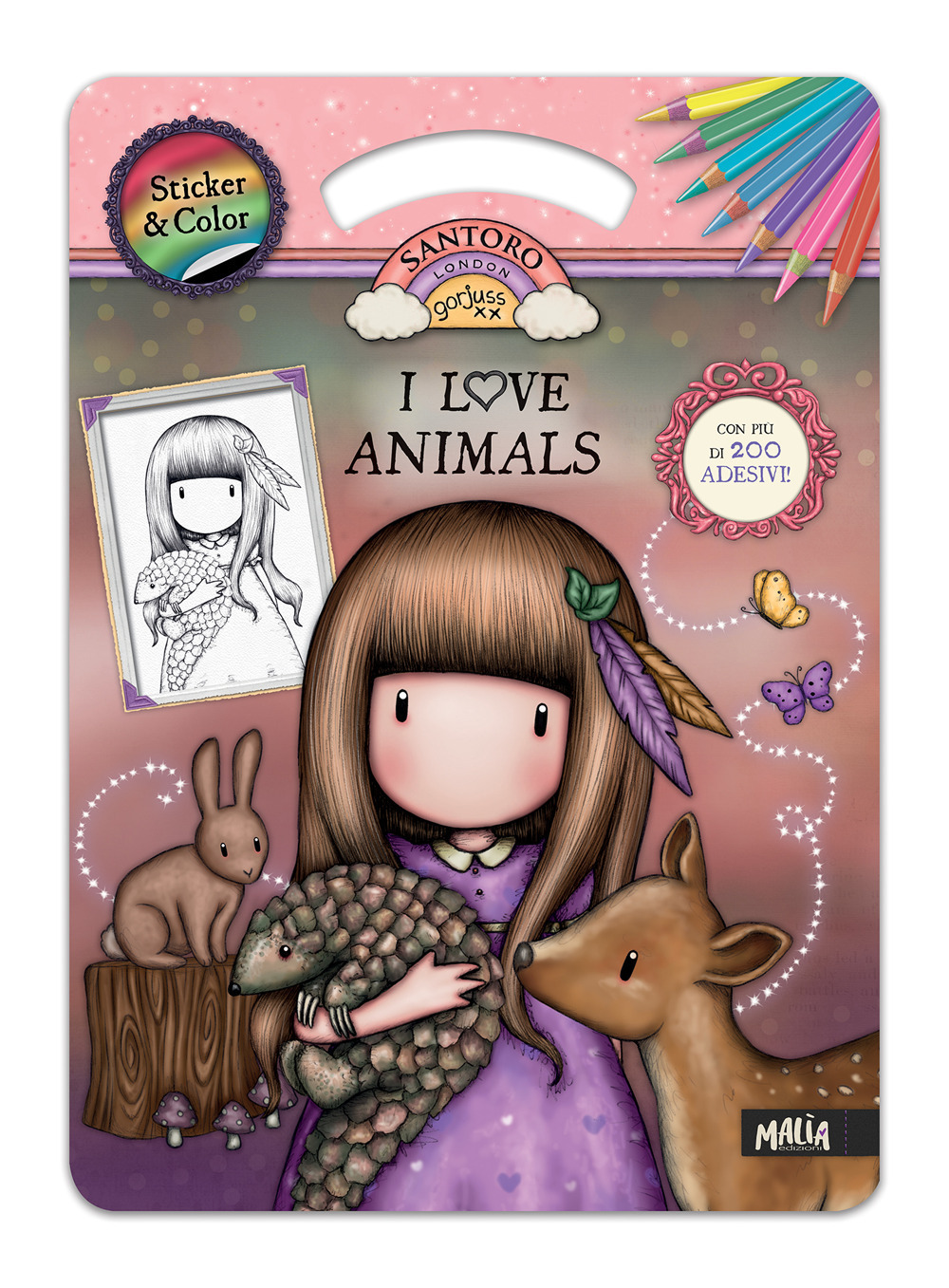 Copertina libro I love animals Sticker & Color