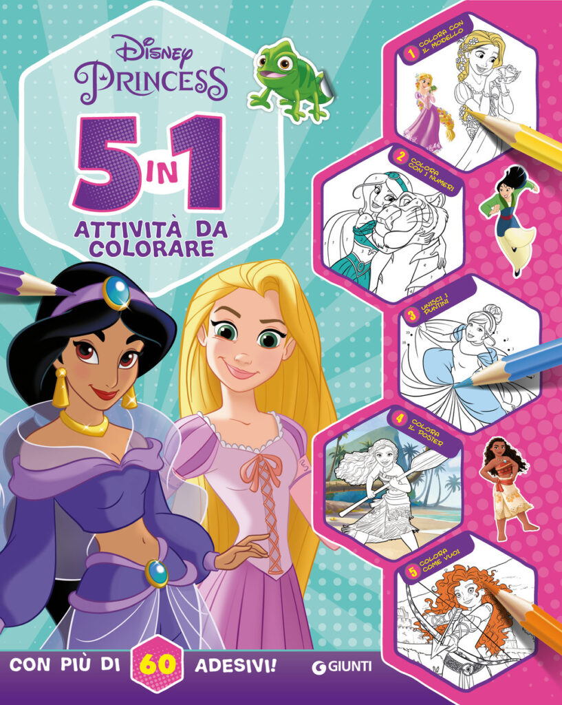 Copertina libro Princess 5 in 1 Attività da Colorare