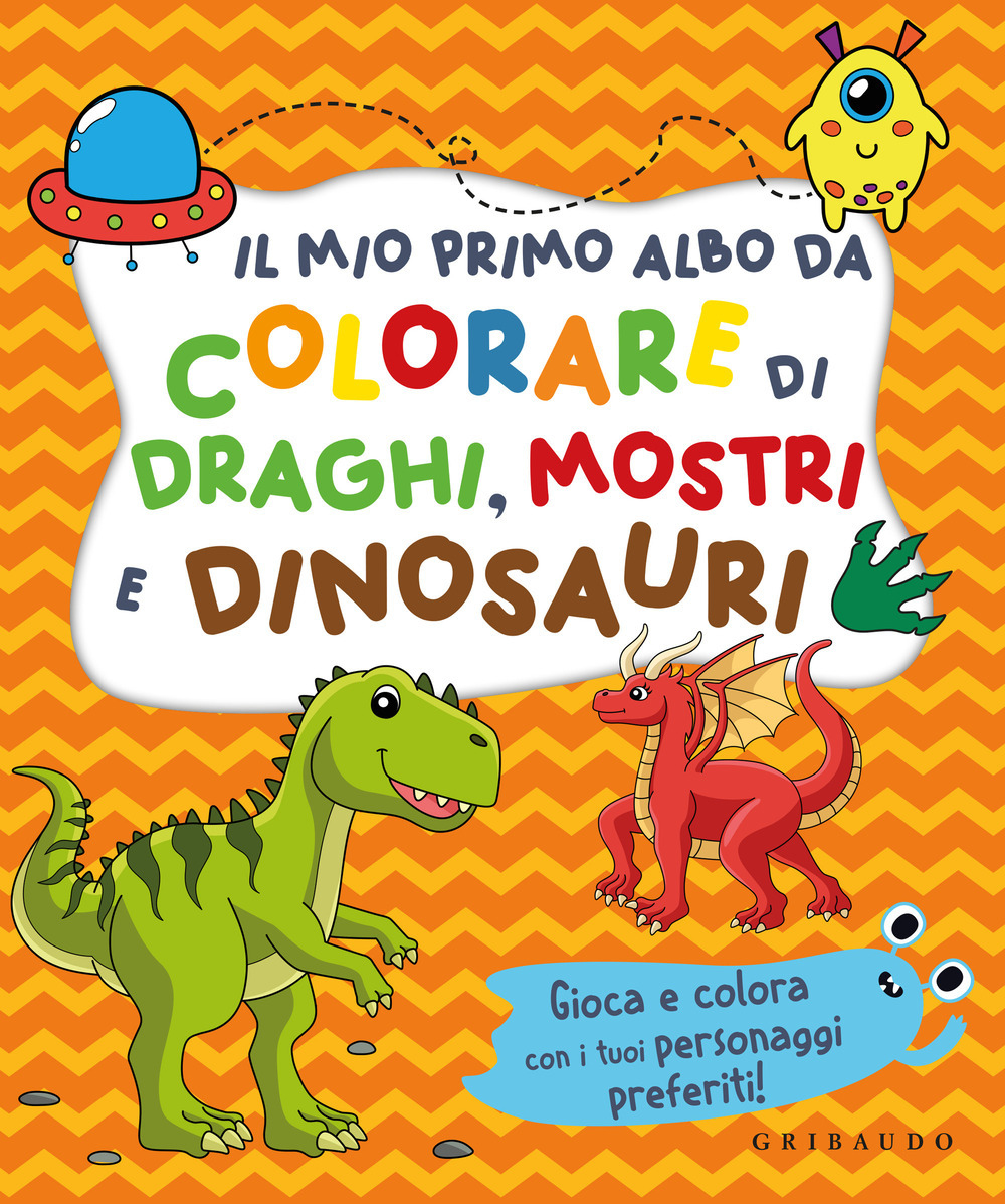 Copertina libro Mio primo albo da colorare di Draghi Mostri e Dinosauri