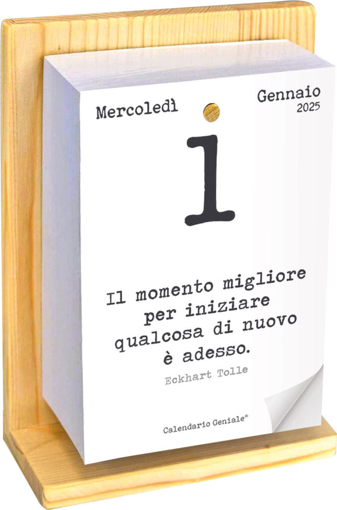 Copertina libro Calendario Geniale 2025 + Supporto