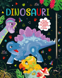 Copertina libro Dinosauri - Disegni da Grattare e Colorare