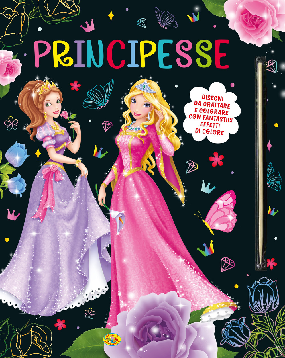 Copertina libro Principesse - Disegni da Grattare e Colorare